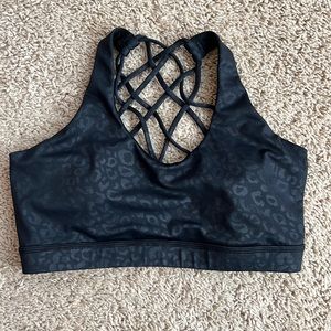 CVG Black Leopard sports bra